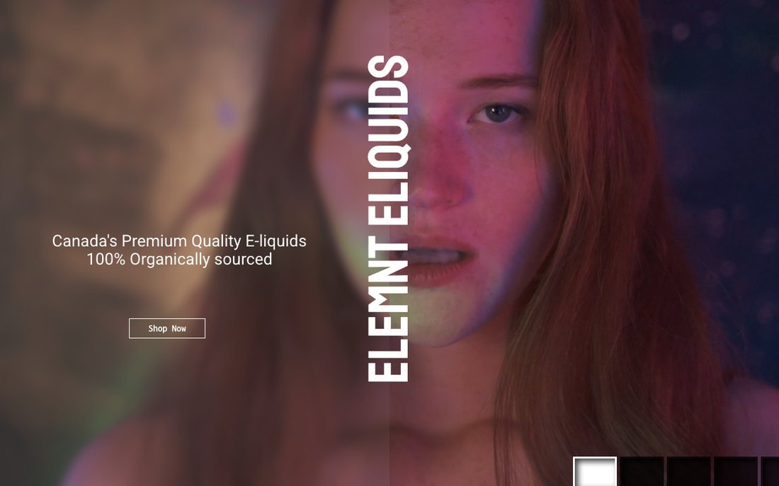 Screenshot of the Elemnt e-liquid shop website