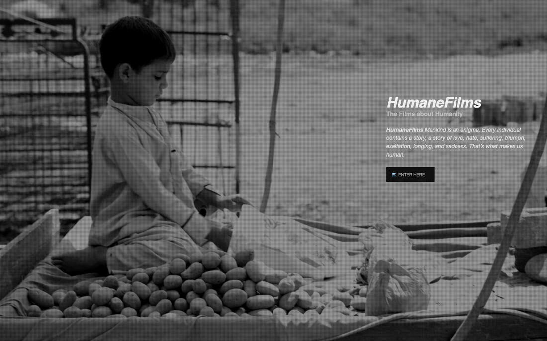 Screenshot of the HumaneFilms website