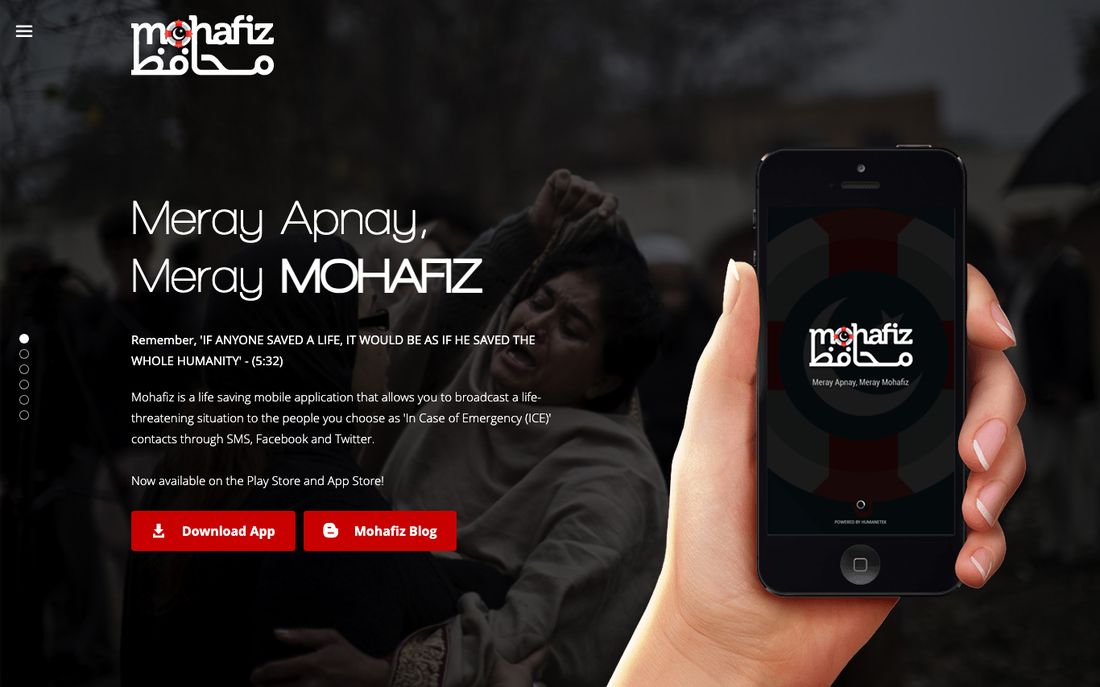 Screenshot of the Mohafiz website